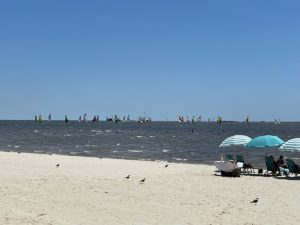 Beach sail boats