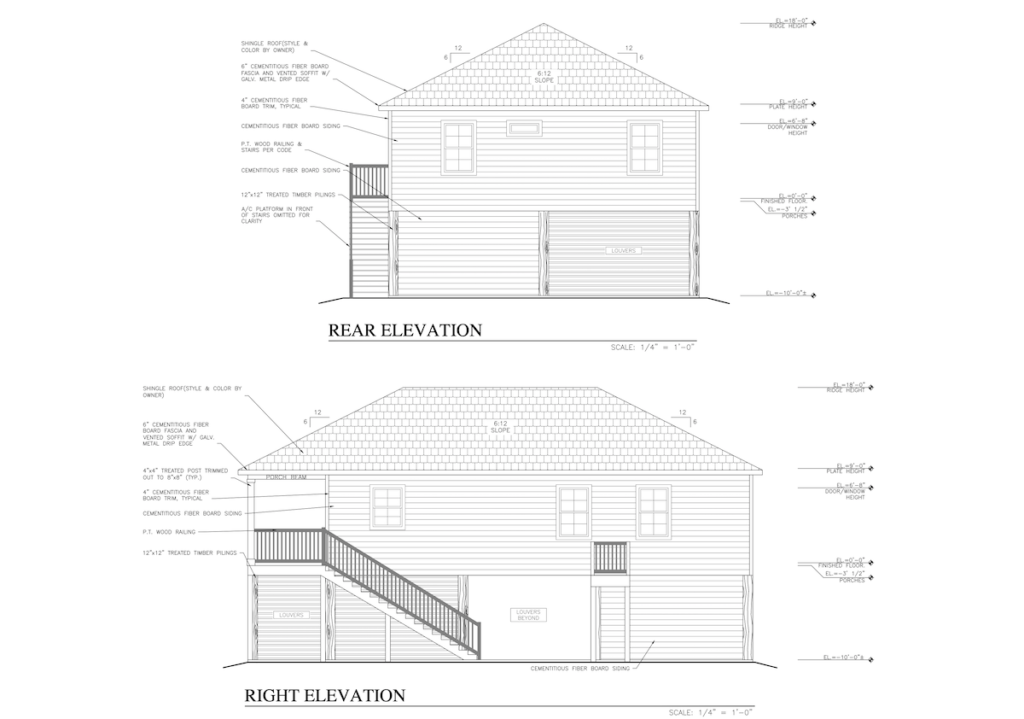 Rear elevation beach house