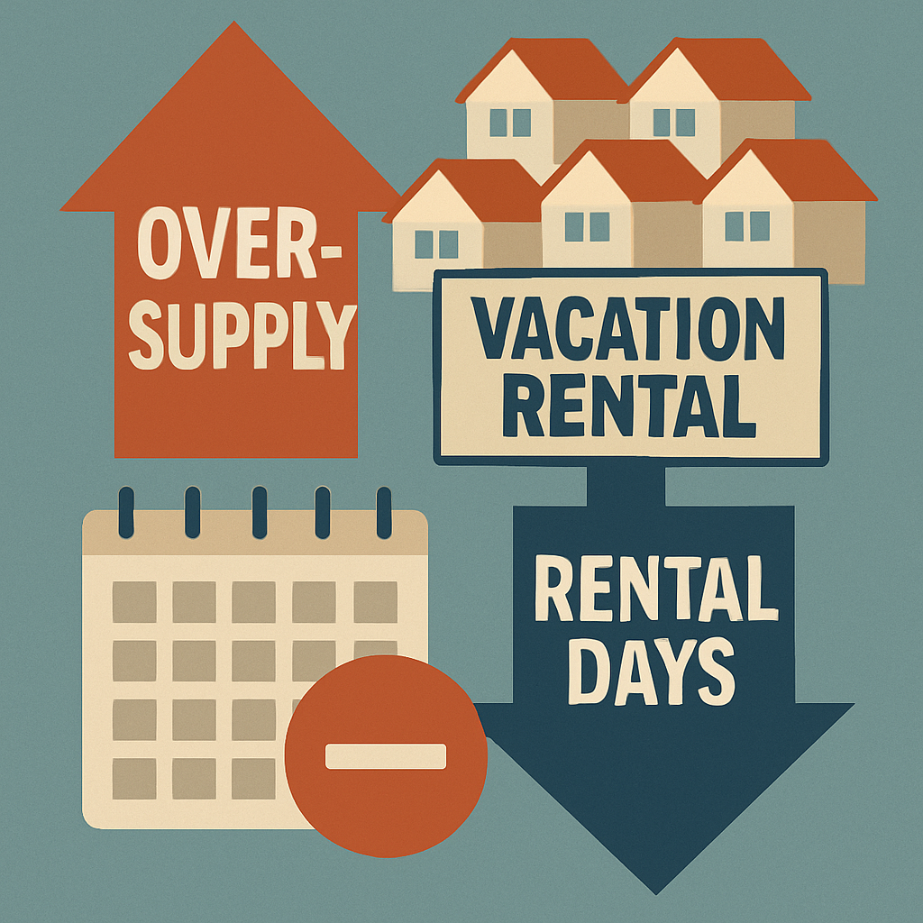 graphic showing too many vacation rentals on the market