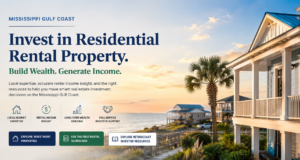 Mississippi Gulf Coast residential rental property investment home overlooking the Gulf, representing rental income and long-term real estate wealth building.