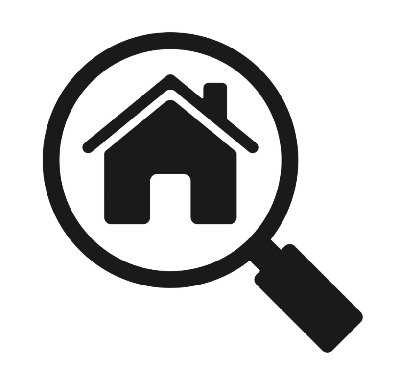 house magnifying glass icon